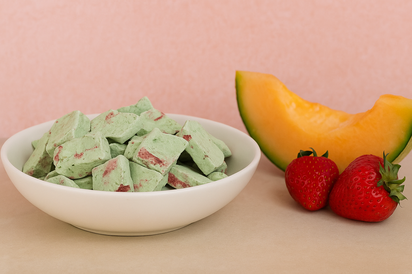 ايس كريم شمام بقطع الفراوله